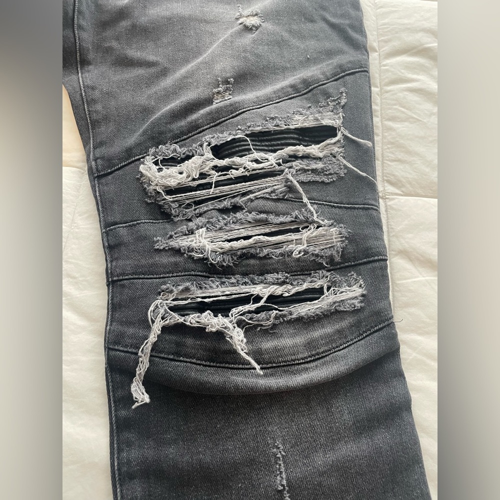 Balmain Ribbed Distress Jeans - Picture 5 of 9